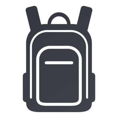Vector Black Silhouette Icon - School Bag