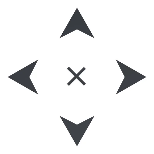 Vector Black Icon - Four Way Arrows. — Διανυσματικό Αρχείο