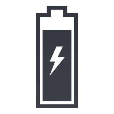 Vector Black Silhouette Icon of Battery Charging