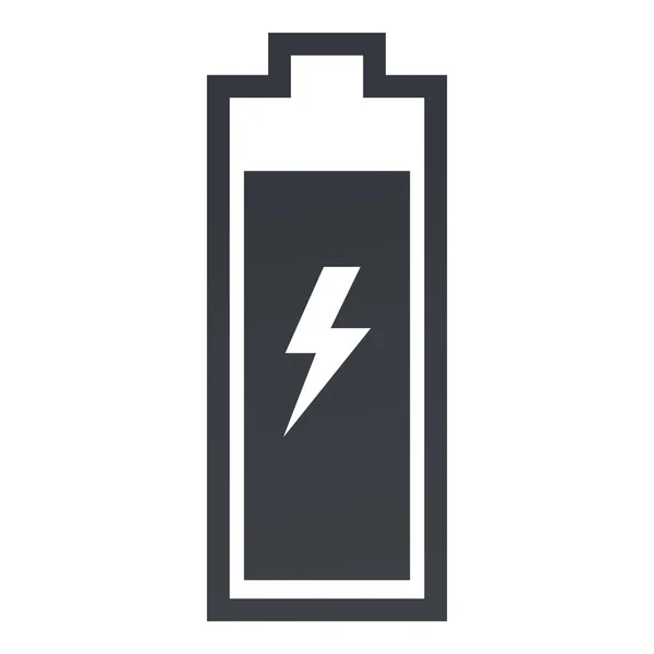 Ícone de silhueta preto vetorial de carregamento de bateria — Vetor de Stock