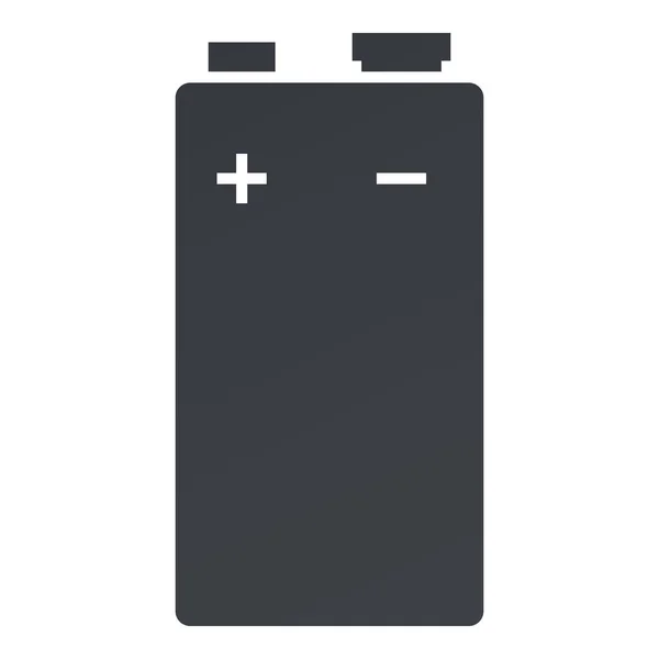 Vector Black Silhouette Icon of 9V Battery — Stock Vector