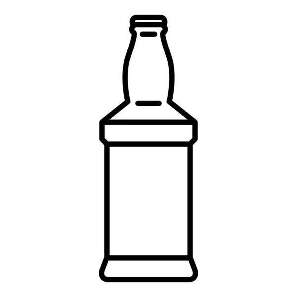 Wektorowy zarys szklanej ikony butelki whisky — Wektor stockowy
