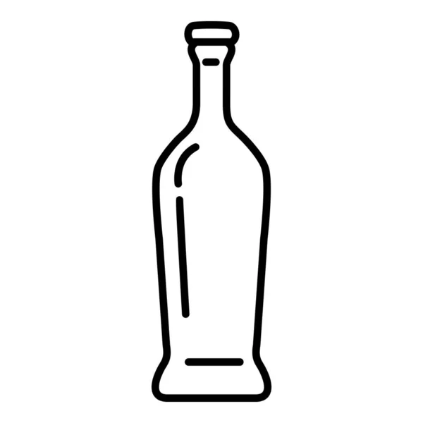 Vector Outline Glass Cognac Bottle Icon — Stock Vector