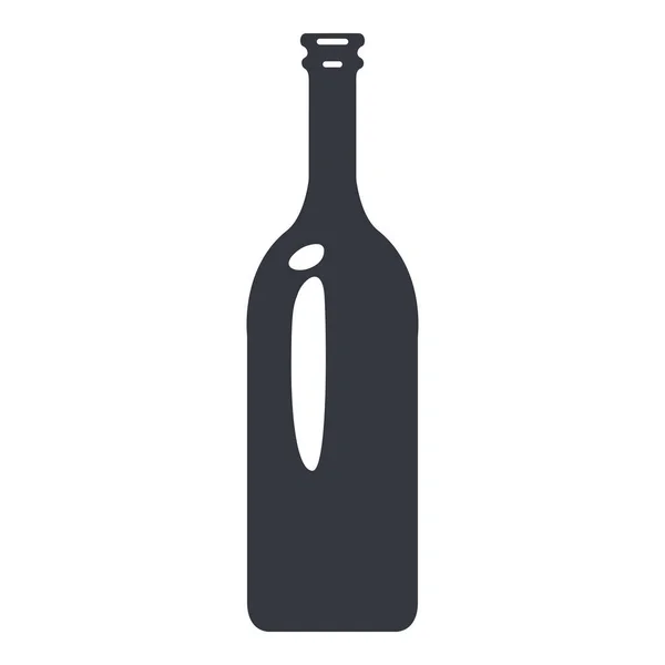Garrafa de vidro vetorial de ícone de álcool — Vetor de Stock