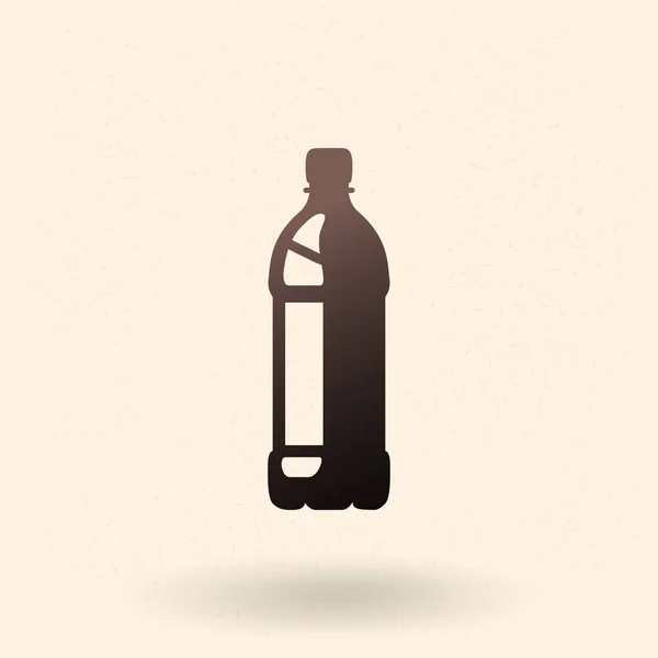 Icône de bouteille en plastique noir vectoriel — Image vectorielle