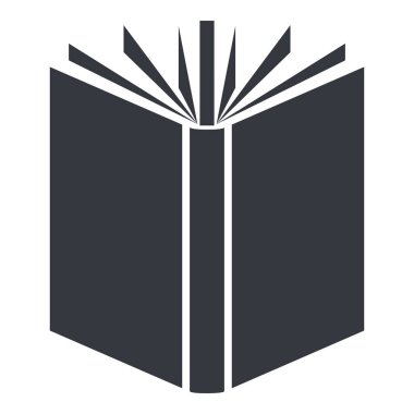 Vektör siyah siluet simge - boş kapak ile açık kitap