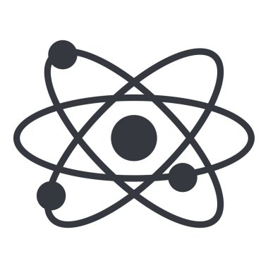 Vektör tek siyah temel siluet Atom simgesi