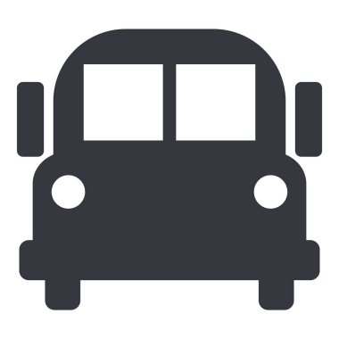 Vector Single Black Silhouette Icon - School Bus
