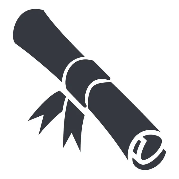 Vector Black Silhouette Icon - Diploma Scroll — Διανυσματικό Αρχείο