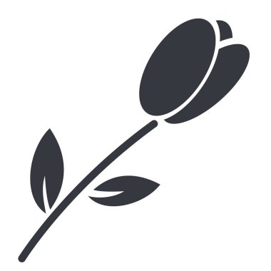 Vektör tek siyah siluet Tulip çiçek simgesi