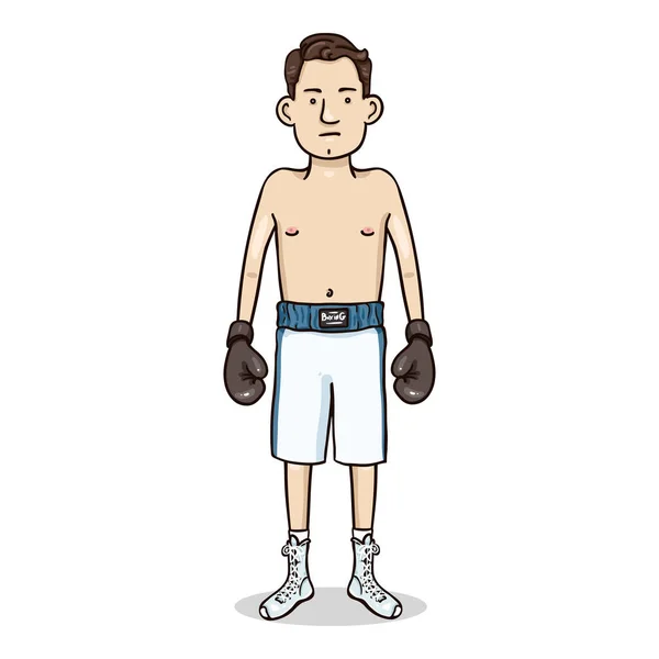 矢量卡通人物 专业拳击器材的年轻人 — 图库矢量图片