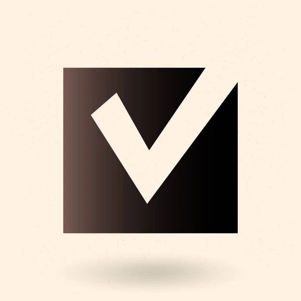 Vector Negro Icono Marque Marco Casilla Verificación — Vector de stock