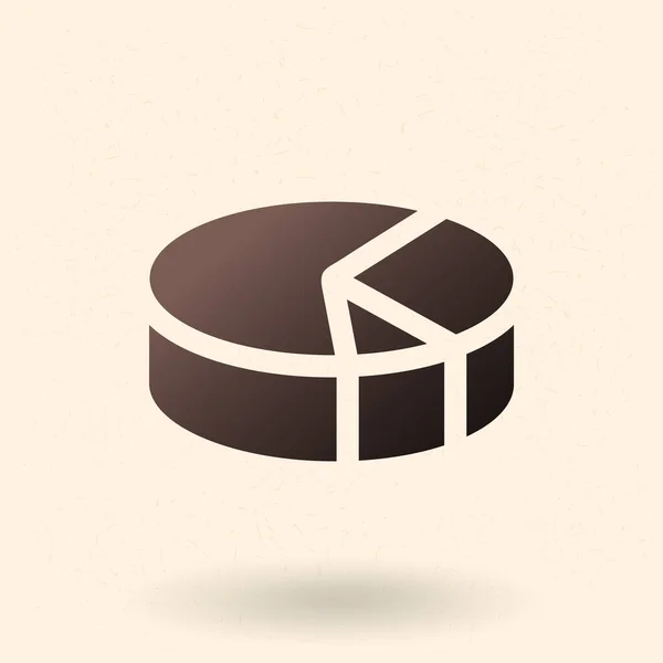 Vector Único Icono Gráfico Pastel Negro — Vector de stock