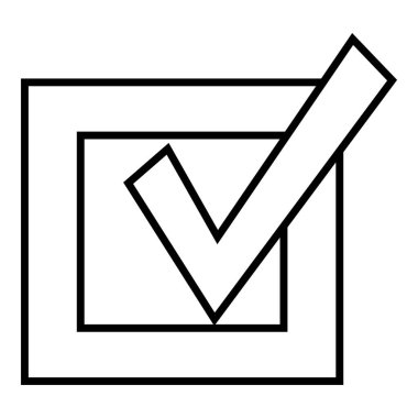 Vektör Özeti Evet Simgesi. İşaretli Çerçeveye Tik.