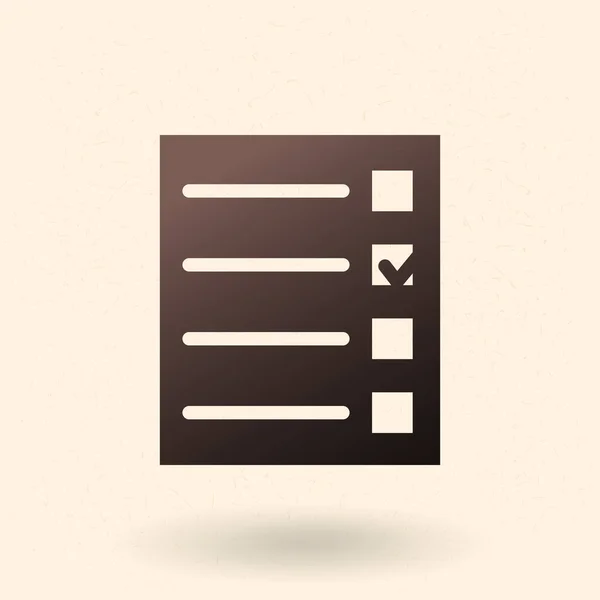 Vector Single Black Vote List Bulletin Pictogram — Stockvector