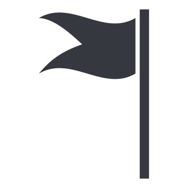 Beyaz Arkaplanda Siyah Siluet Bayrak Simgesi