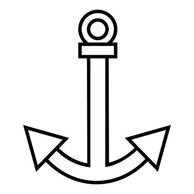 Vektör Siyah Taslak Anchor Simgesi