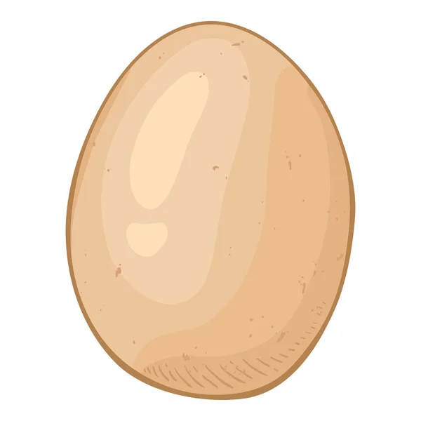 Vector Single Cartoon Brown Egg — Stock Vector