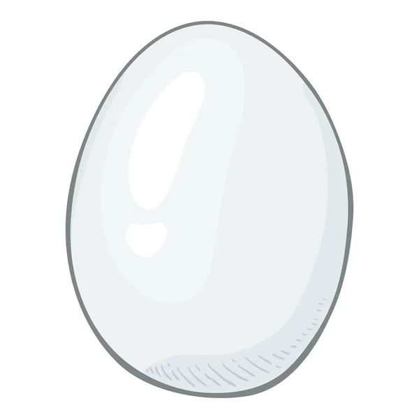 Vector Cartoon White Chicken Egg — Stockvektor