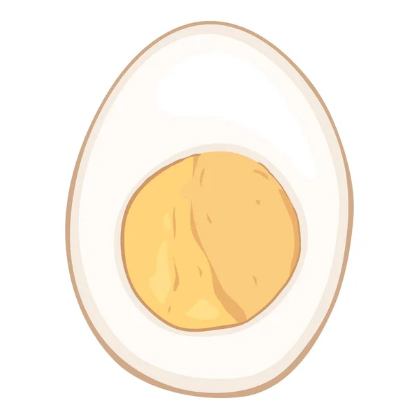 Vector Cartoon Boiled Egg Single Illustration — Stock Vector