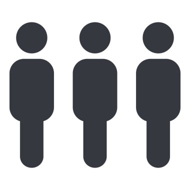 Vektör sosyal siyah siluet simge - bir grup insan