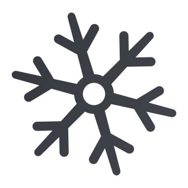 Kar Tanesi Simgesi. Vektör Siyah Kış Pictogramı