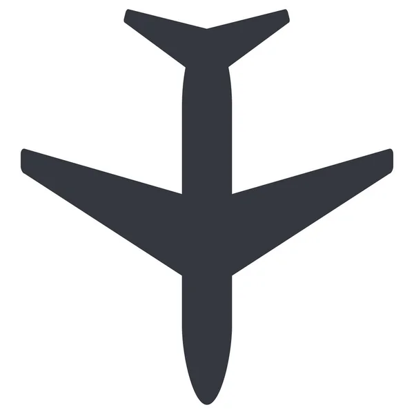 Vector Zwart Silhouet Passagier Vliegtuig Icoon — Stockvector