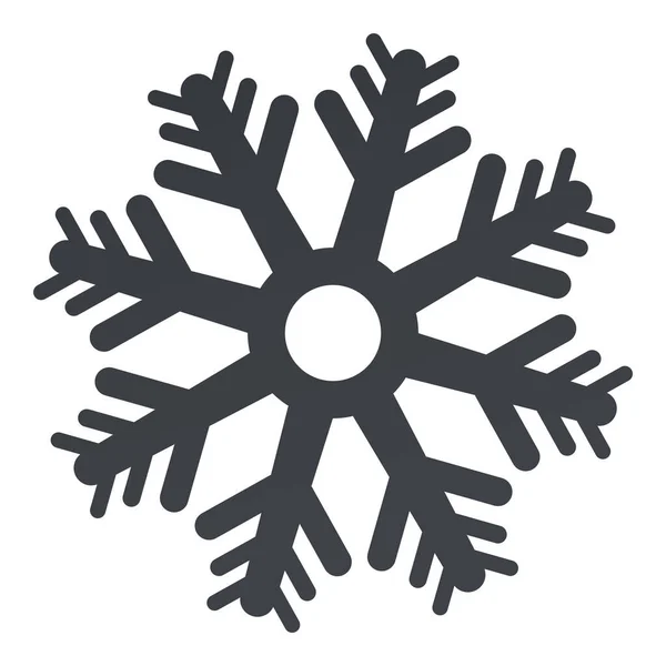 Snowflake Icon Vector Single Black Winter Pictogram — Stock Vector