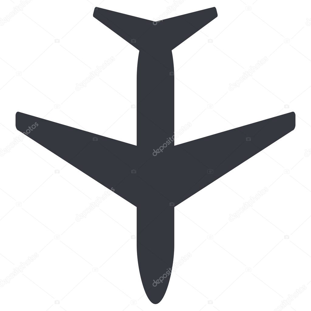 Vector Black Silhouette Passenger Plane Icon