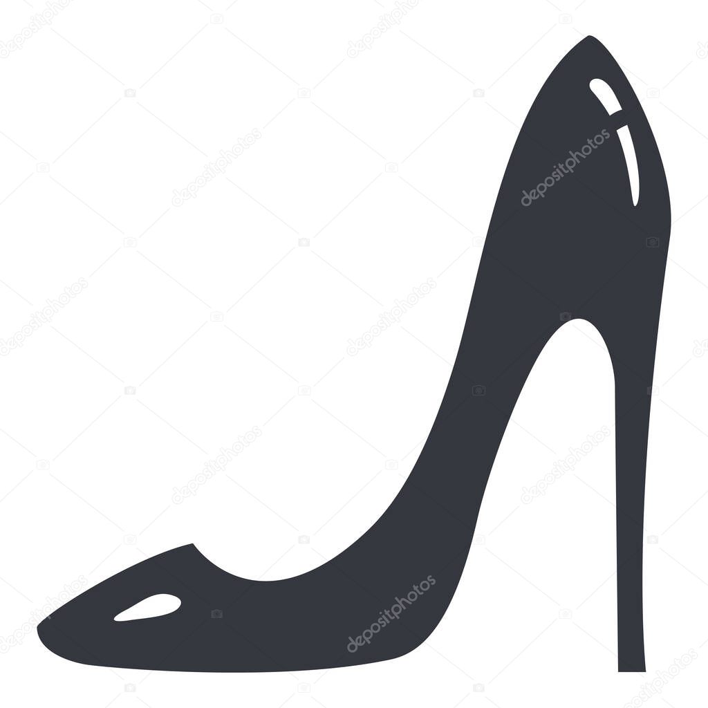 Vector Black Woman High Heel Shoes Icon