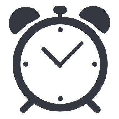 Alarm Saati Simgesi. Siyah Temel Zaman Sembolü