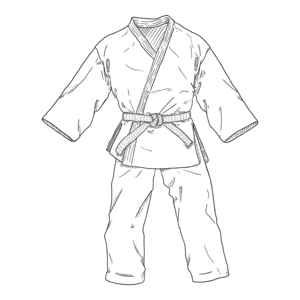 Εικονογράφηση Vector Sketch Karate Kimono Για Πολεμικές Τέχνες — Διανυσματικό Αρχείο