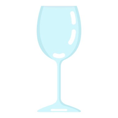 Vektör Düz Renk Simgesi - Boş Şarap Bardağı