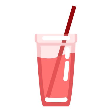 Vektör Rengi Düz Simgesi - Beyaz Arkaplanda Limonata Camı