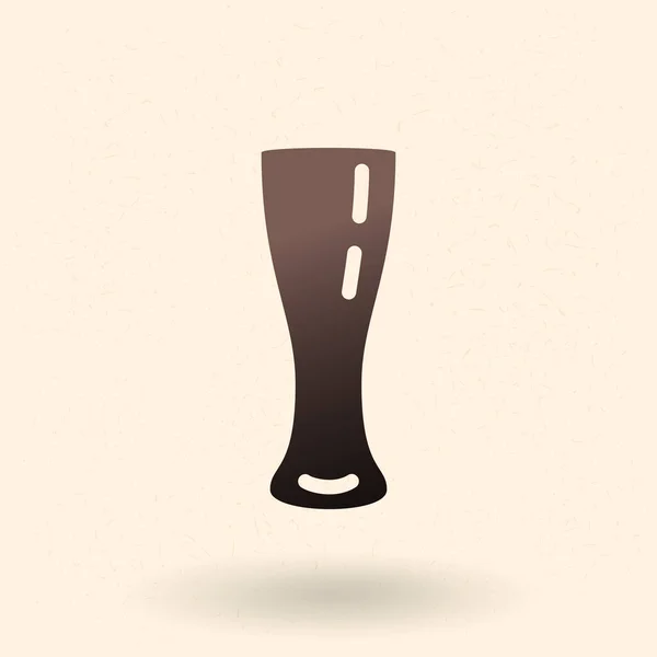 Διάνυσμα Μαύρο Σιλουέτα Εικονίδιο Ποτήρι Μπύρας — Διανυσματικό Αρχείο
