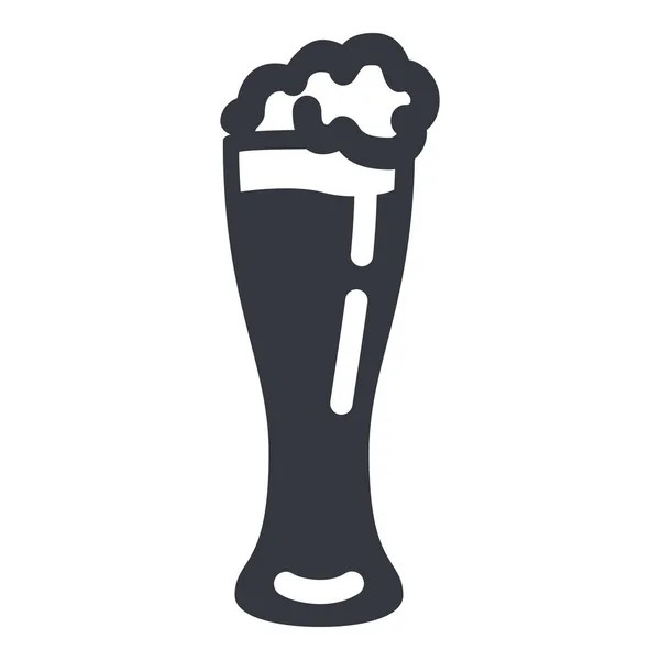 Ícone Silhueta Preta Vetorial Copo Cerveja —  Vetores de Stock