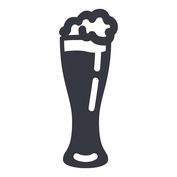 Vector Black Silhouette Icon Bierglas — Stockvektor