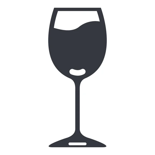 Icono Silueta Vectorial Beber Copa Vino — Vector de stock