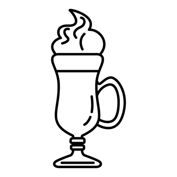 Vector Outline Irish Coffee Glass Icon — Stock Vector