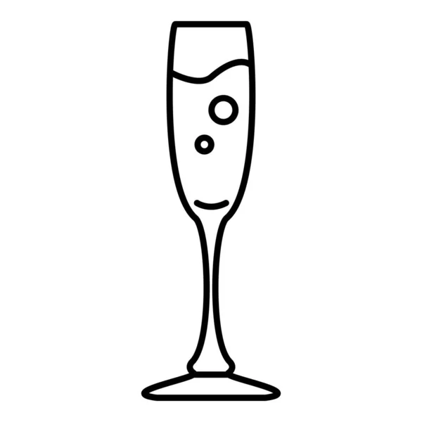 Vector Outline Champagne Glass Icône Pictogramme Fête — Image vectorielle