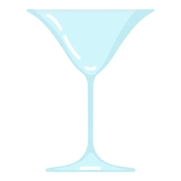 Vector Flat Color Icon Empty Cocktail Glass — Stock Vector
