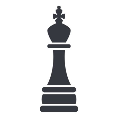 Siyah Siluet Vektörü Satranç Kralı Simgesi