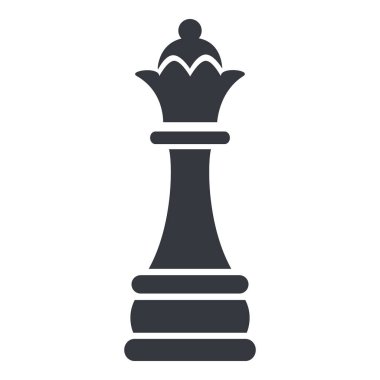 Vektör Siyah Satranç Kraliçesi Simgesi
