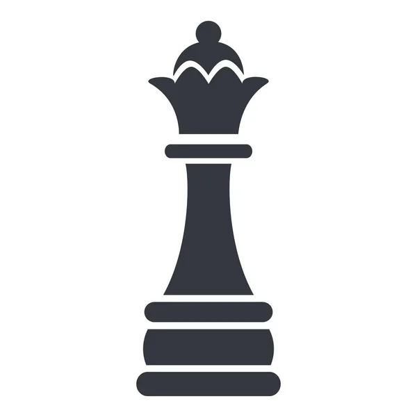 Vector Black Chess Queen Icono — Vector de stock