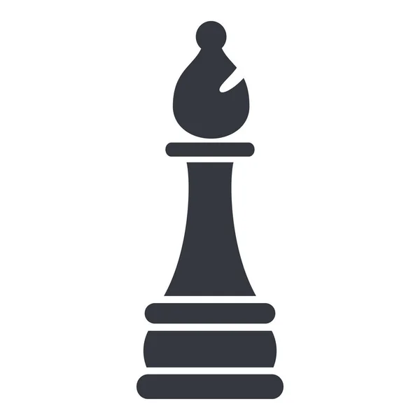 Vector Single Black Chess Bischof Ikone — Stockvektor