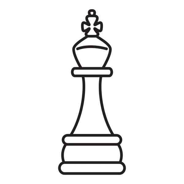 Vector Outline King Chess Icon White Background — Stock Vector
