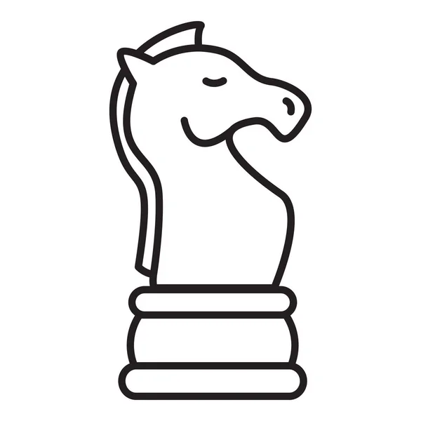 Vektorový Obrys Knight Chess Ikona Bílém Pozadí — Stockový vektor