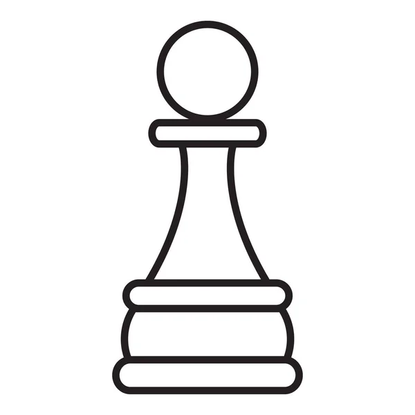 Vektorový Obrys Šachové Figurky Ikona Bílém Pozadí — Stockový vektor