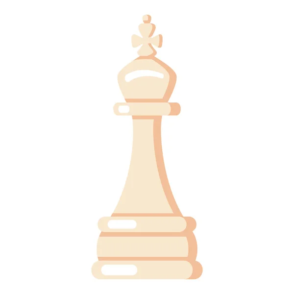 Vector Flat Chess King Icon White Background — Stock Vector