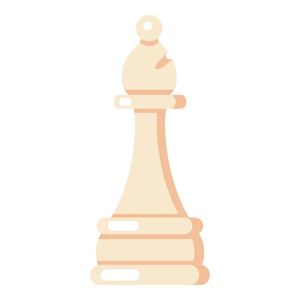 Vector Flat Chess Bishop Ícone Sobre Fundo Branco — Vetor de Stock